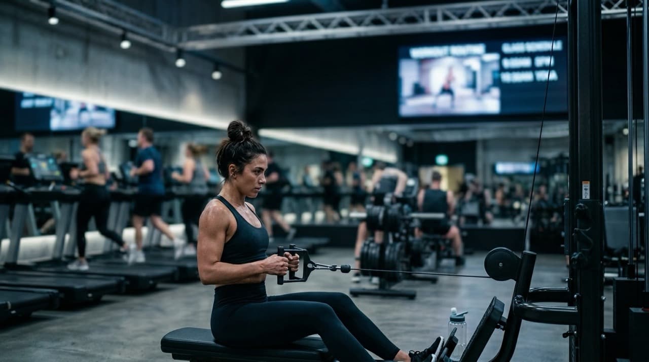 People using gym equipment