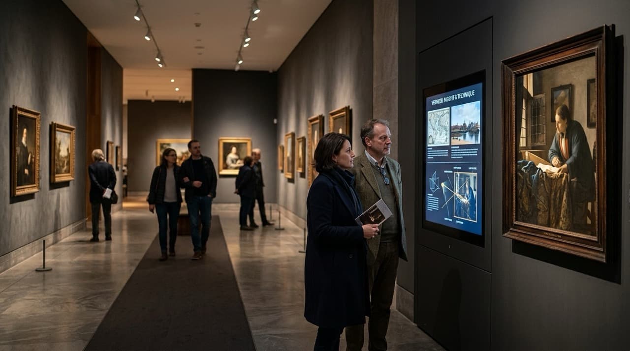 Visitors in a museum